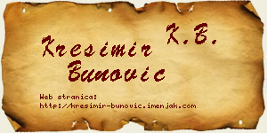 Krešimir Bunović vizit kartica